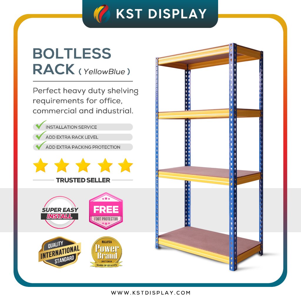 Boltless Rack 120-240cm(H)X30-45cm(D)X90-180cm(L) Rak Kasut Rak Dapur ...