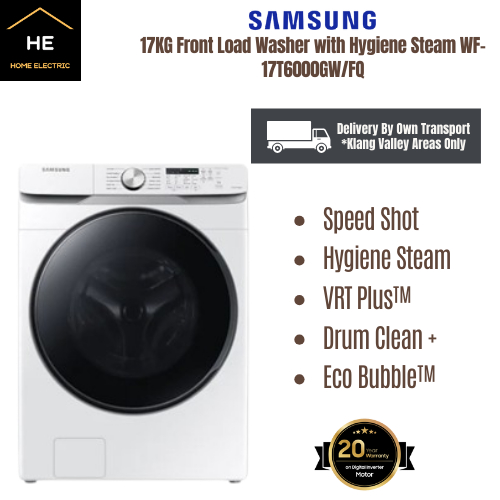 Samsung 17KG Front Load Washer with Hygiene Steam Washing Machine