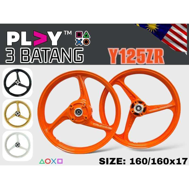 PLAY 3 BATANG ENKAI SPORT RIM SET LC V8 Y15 Y16 RS150 RSX LC135 Y125Z ...