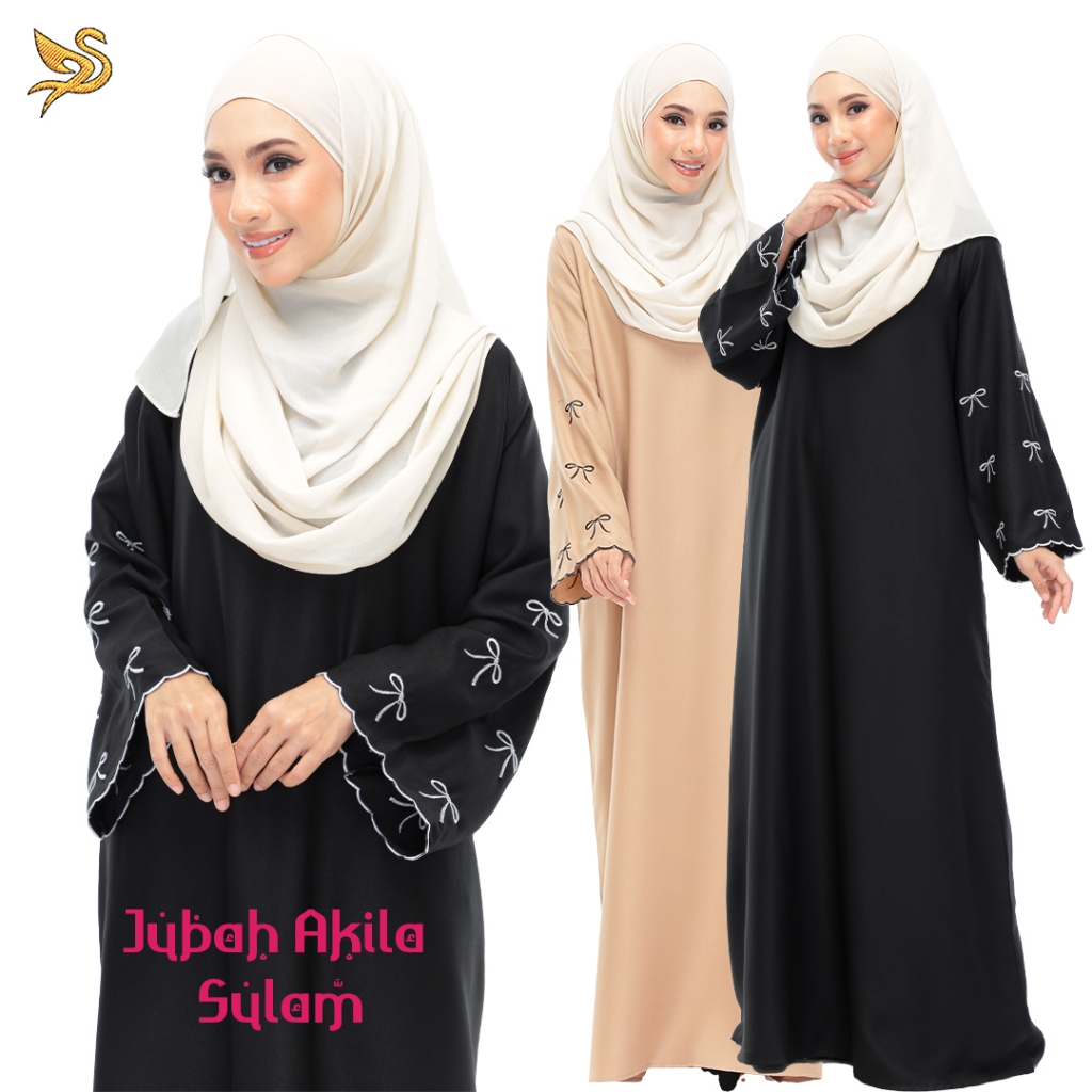 Jubah Sulam Ribbon Akila | Jubah Dress Embroidery – Pilihan Bergaya ...