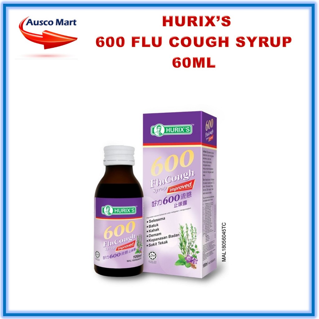 HURIX'S 600 FLU COUGH SYRUP 60ML | Shopee Malaysia