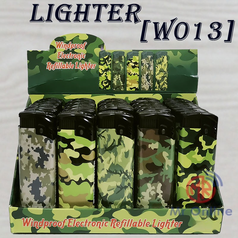 Windproof Electronic Refillable Lighter/Lighter [W013]/Army Skin Colour ...