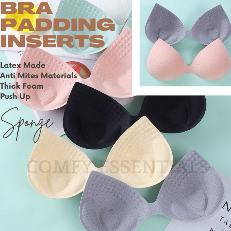 🇲🇾[0D]Bra Push Up Sponge Inserts Tebal Bra Accessories Latex Made Anti ...