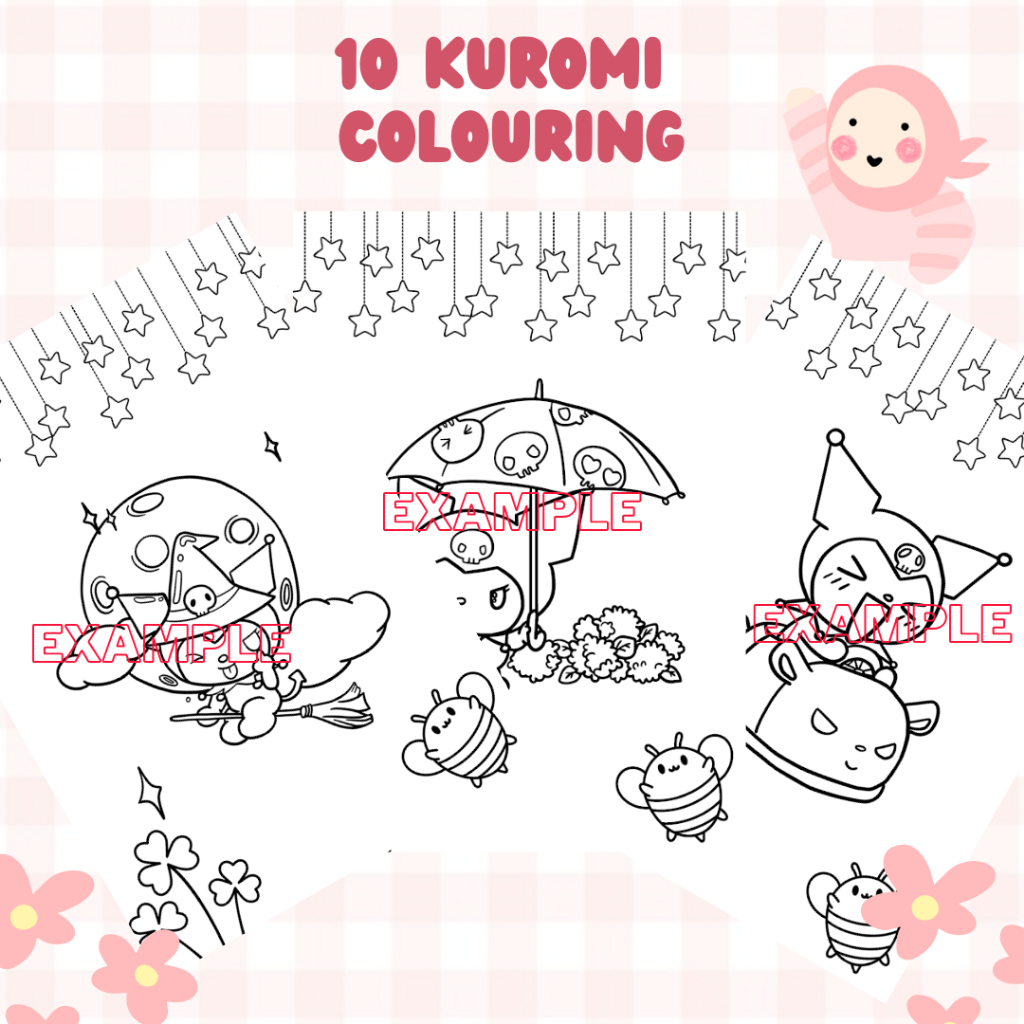 [PDF/SOFTCOPY] 10 Kuromi Coloring Pages For Kids Adult Coloring ...