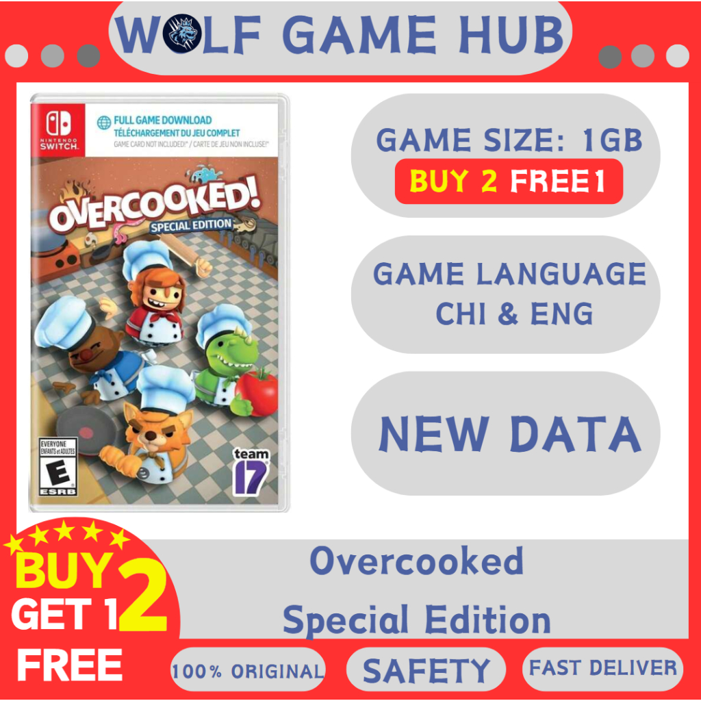 Overcooked Special Edition BUY 2 FREE 1 (Nintendo switch) Digital
