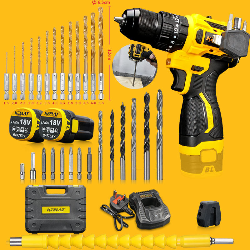 KEELAT KCD010 Brushless Drill Set Heavy Duty Cordless Drill Batteri ...