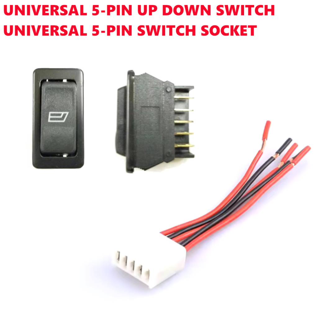 Car Universal 5PIN Up Down Power Window Switch Socket Saga Iswara ...