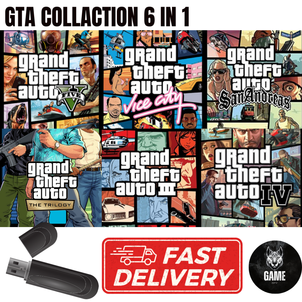 [ PC Game ] 6-1 GTA Collection GTA V/GTA Vice City/ GTA San Andres/ GTA ...