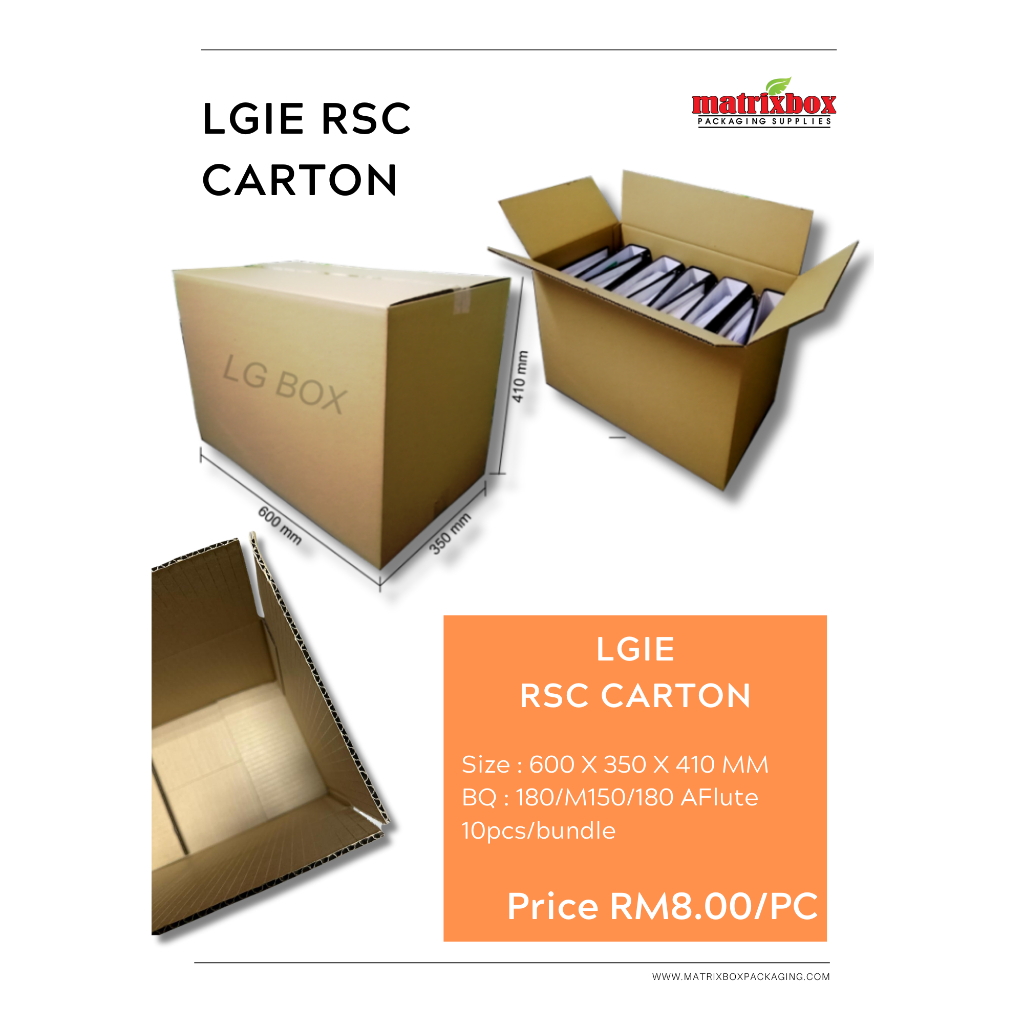Lgie Rsc Carton 600 x 350 x 410 MM Single Layer Aflute 10pcs/pack ...