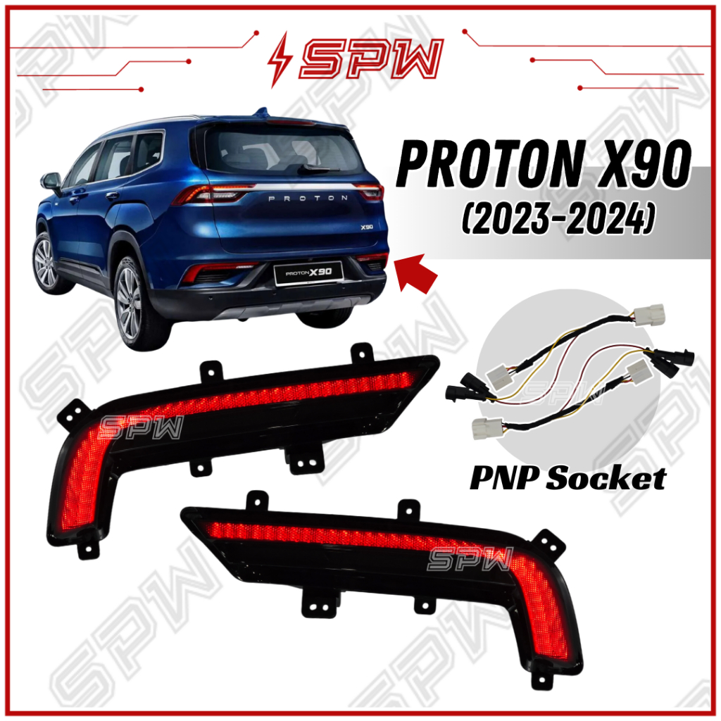 Proton X90 X-90 (2023-2025) Reflector Rear Bumper LED DRL Daylight Rear ...