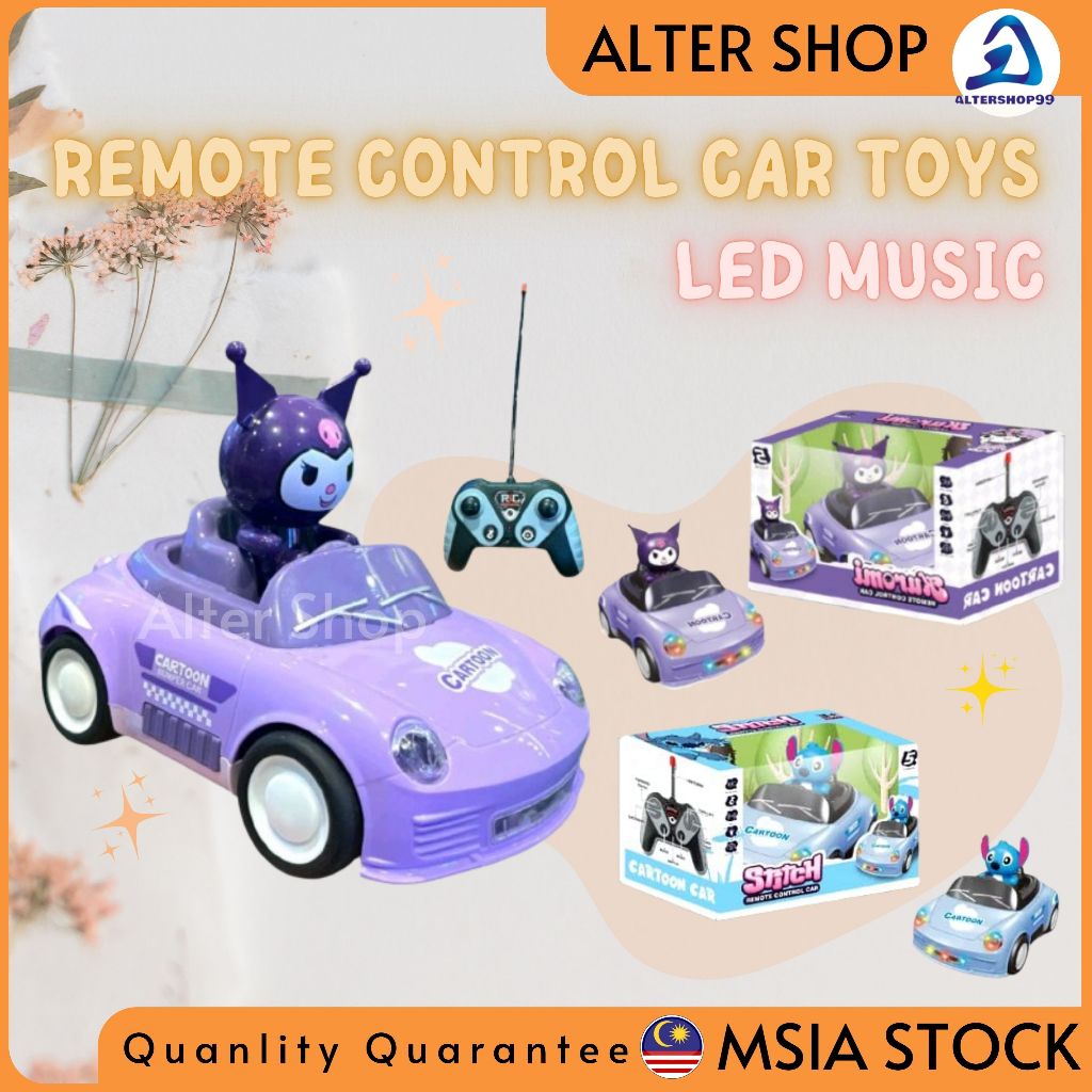 Kuromi Remote Control Car Toys Music Signal Lights Full Function Kuromi ...