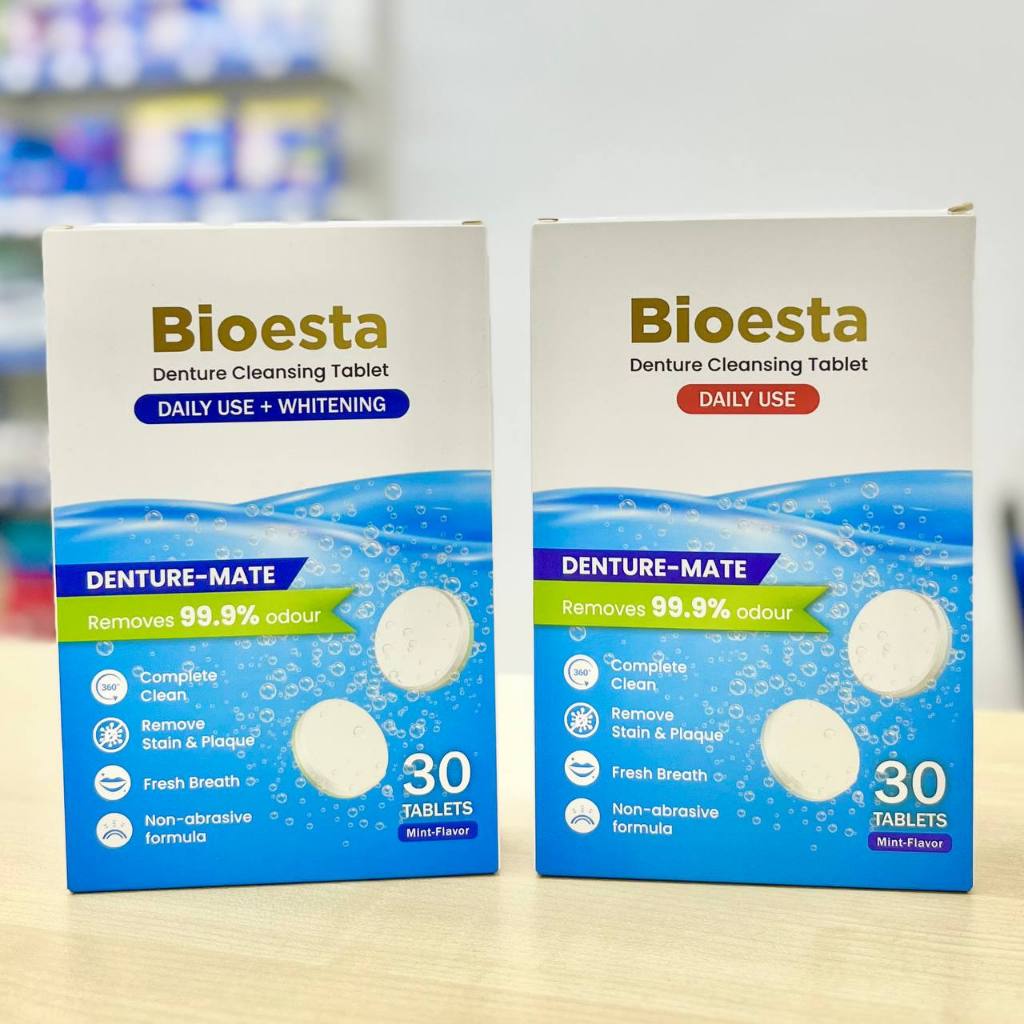 Bioesta Denture Cleansing Tablet (Daily Use / Use + Whitening) 30 tabs ...