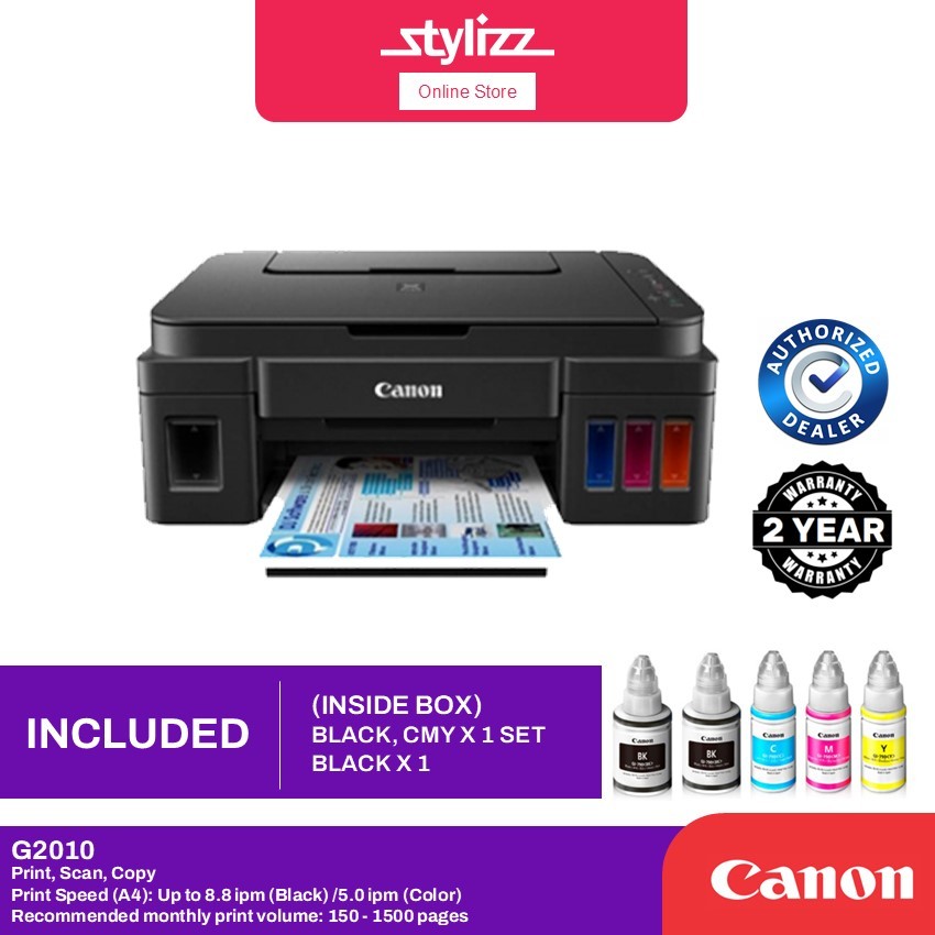 Canon Pixma All in One Refillable Tank Printer G2010 PRINT SCAN COPY ...