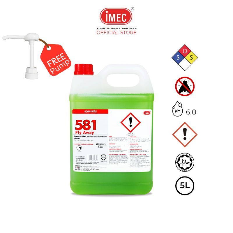 IMEC 581 Fly Away, Insect Repellent, Sanitizer and Disinfectant Cleaner ...