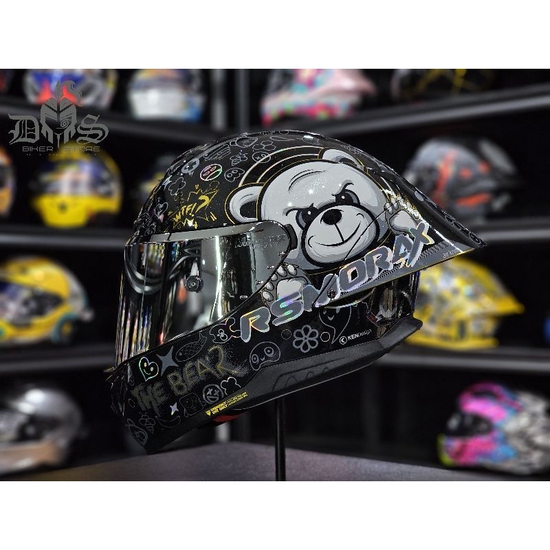 Original Rsmorax (Motorax) R50s Pro Cool Bear Full Face Helmet | Shopee ...