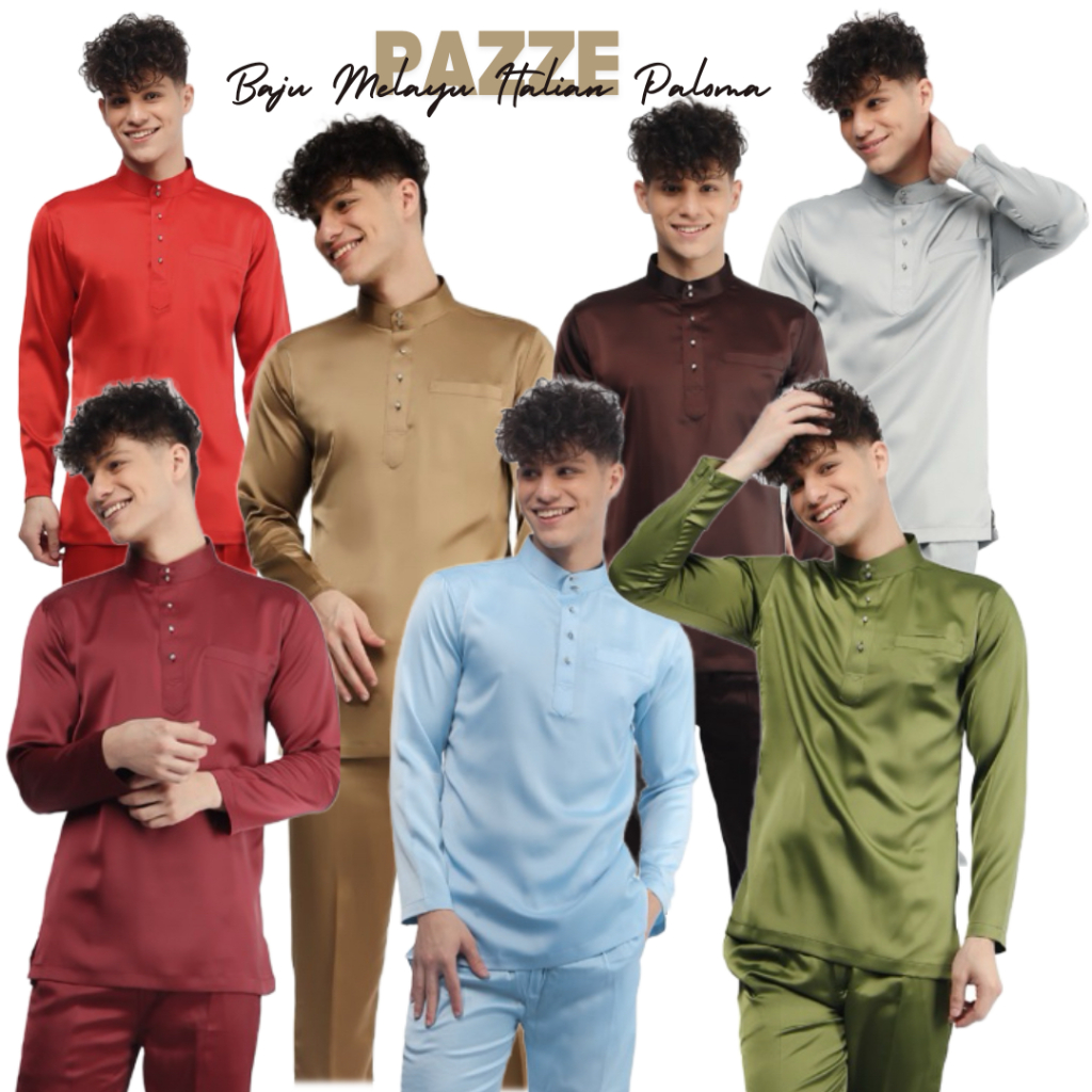 Pazze Baju Melayu - Baby Blue Coffee Hazel Red Plum Silver Grey Olive ...