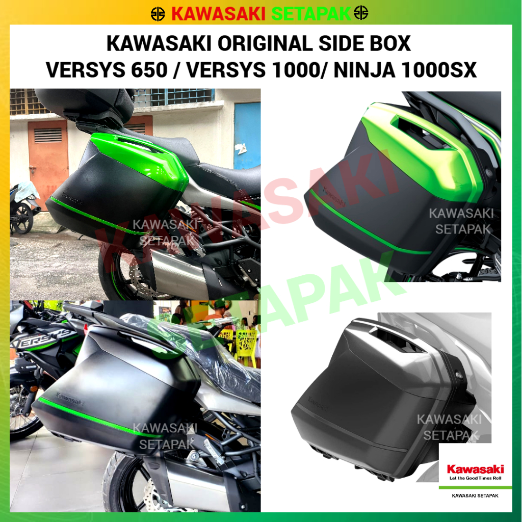 MODENAS KAWASAKI SPARE PART ORIGINAL SIDE BOX PANNIER SET 28L GREEN ...