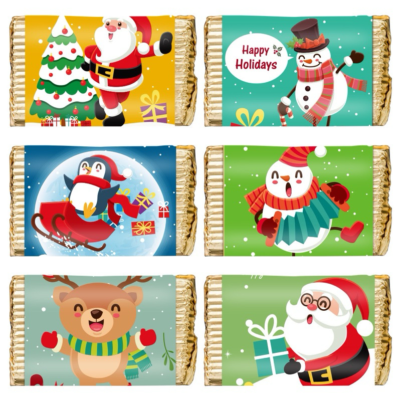 Christmas Party Favor MINI Chocalate Candy Bar Label Stickers 24Pcs/Set ...