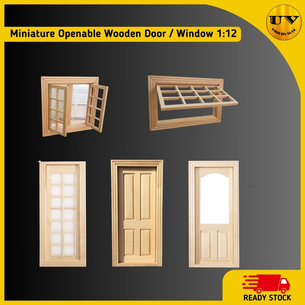 Miniature Openable Wooden Door and Window 1:12 doll house | 迷你木门窗 ...