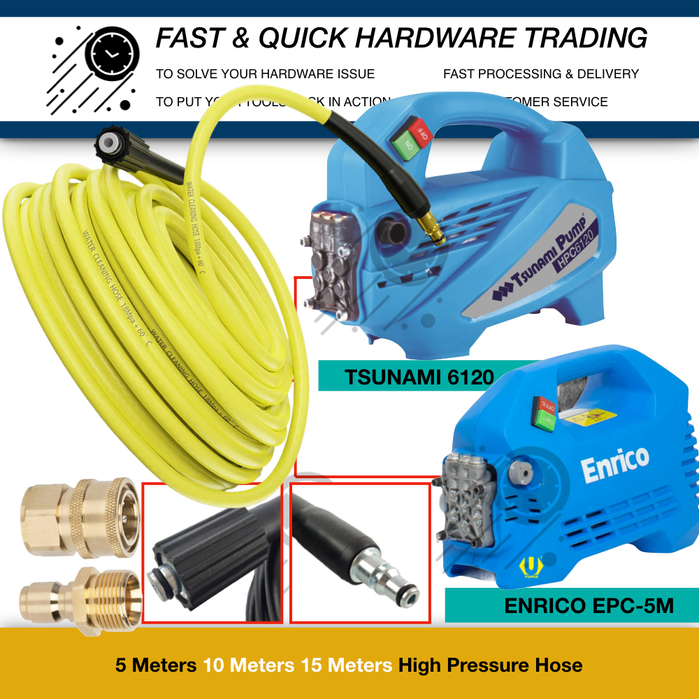 10M 15M EXTEND HIGH PRESSURE HOSE ENRICO EPC-5M TSUNAMI HPC6120 WASHER ...