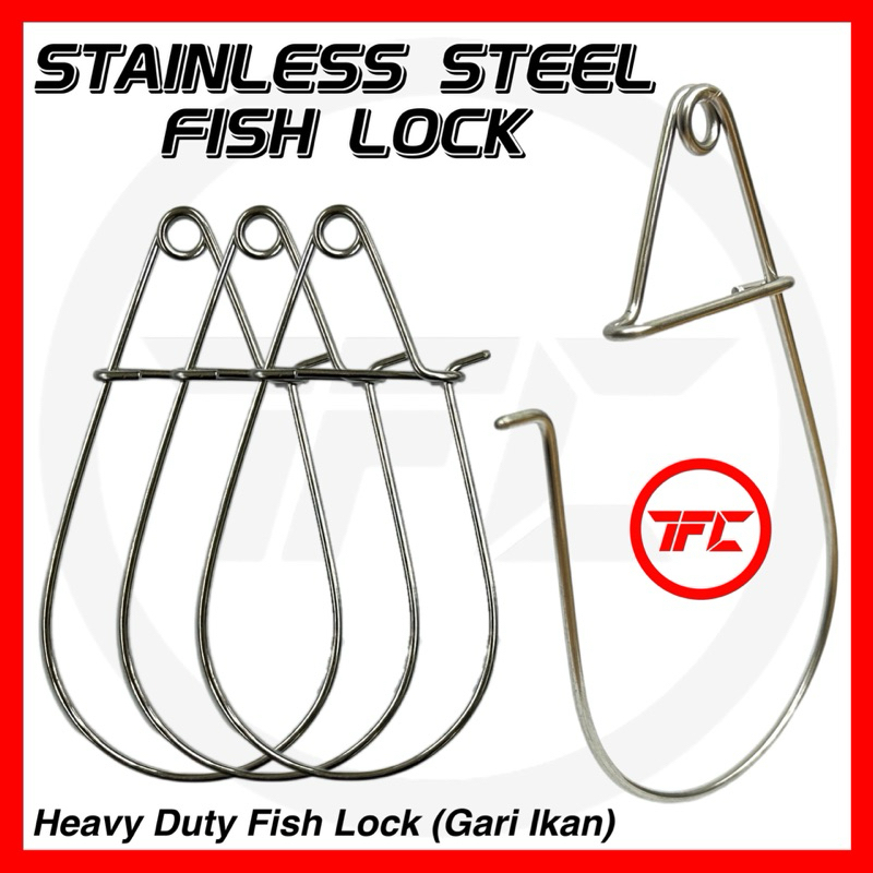 Fishing Stainless Steel Fish Lock S / M / L / XL (Gari Ikan) Snap Heavy ...