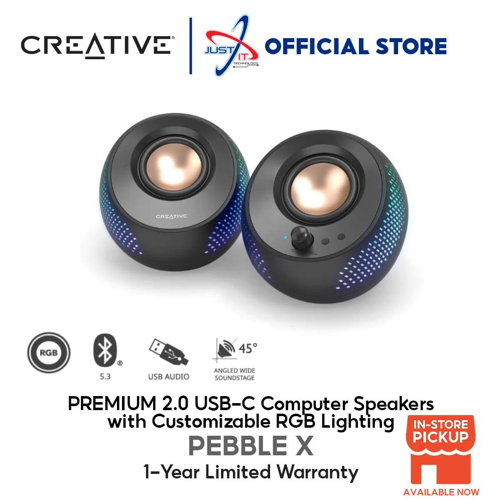 CREATIVE PEBBLE X - PREMIUM 2.0 USB-C COMPUTER SPEAKERS WITH ...