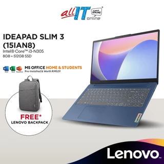 Lenovo IdeaPad Slim 3 15IAN8 15.6" FHD Laptop (Intel® Core™ i3-N305 | 8GB | 512GB SSD |  Integrated Intel® UHD | W11)