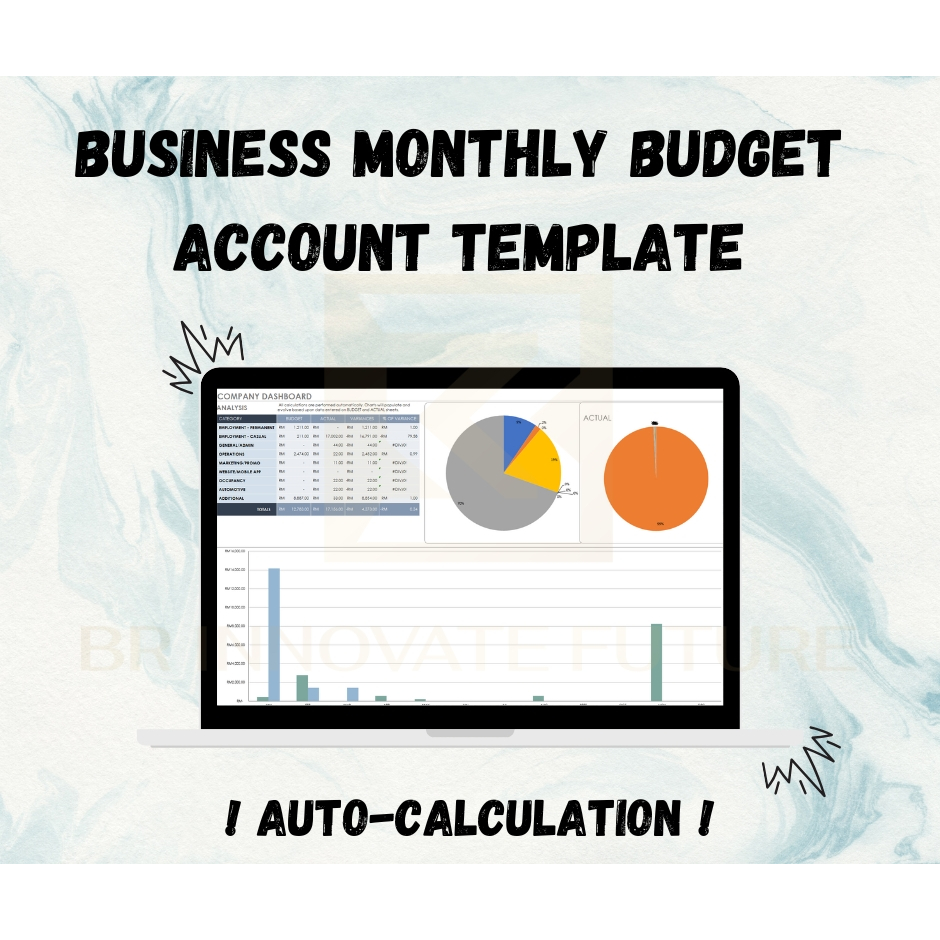 Business Monthly Budget Account Record Report Template | Excel | Auto ...