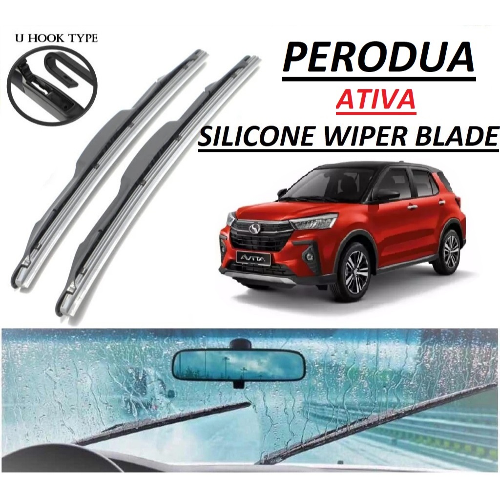 PERODUA ATIVA CAR SILICONE WIPER 1PAIRS(2PCS) Japan Mugen Silicone ...