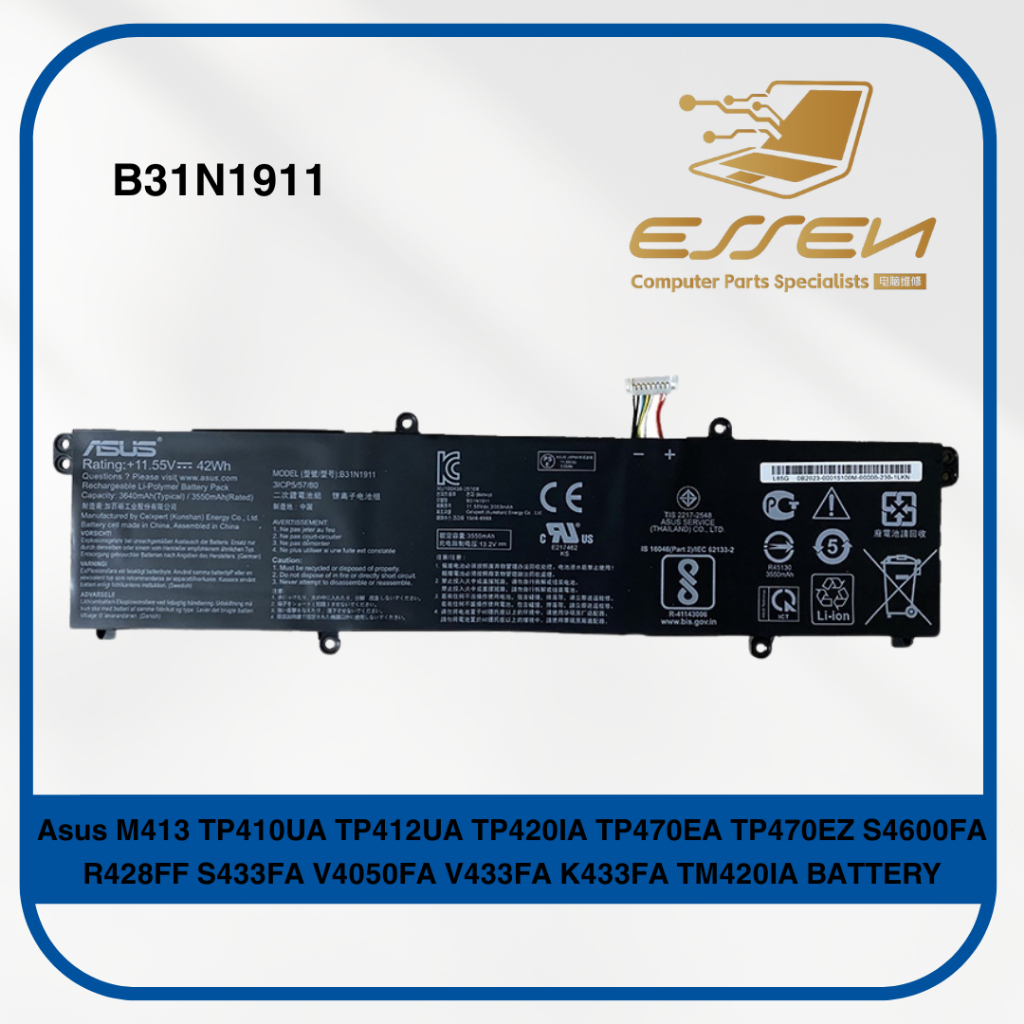 B31N1911 Batterie De Rechange Pour Ordinateur Portable Vivo