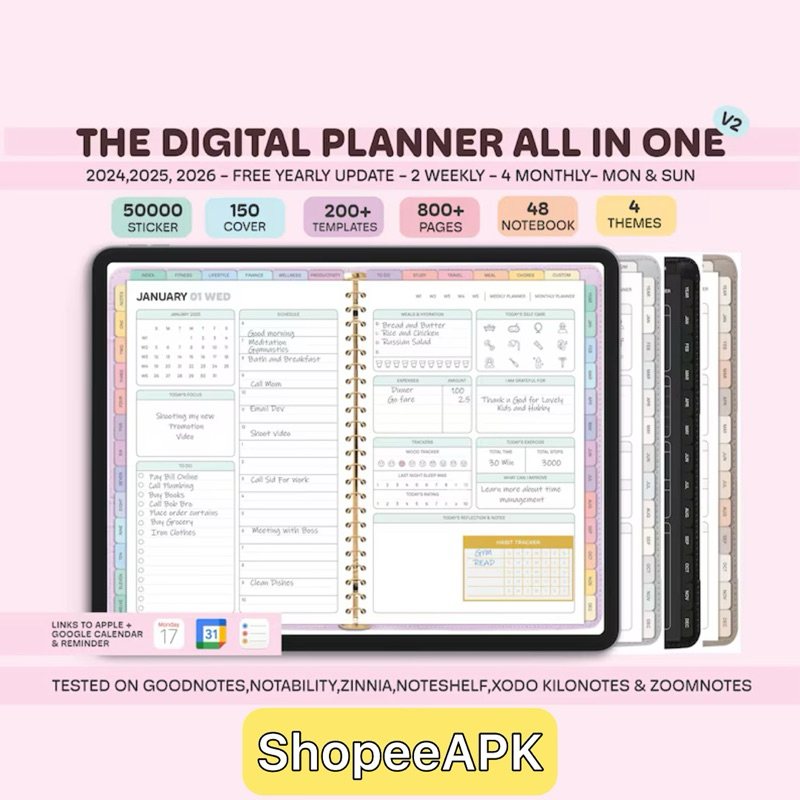 AllinOne Digital Planner 20242026 📅 Goodnotes & Notability Template