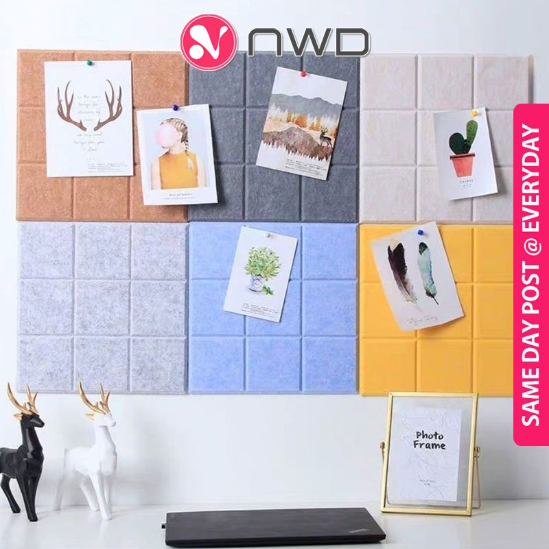 𝗖𝗨𝗧𝗧𝗔𝗕𝗟𝗘 》Self Adhesive Felt Memo Board Photo Home Decor Wall Tiles ...