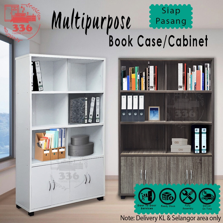 FULL ASSEMBLY/SIAP PASANG (Klang Valley Area) - 4FT Book Case w/ Glass ...