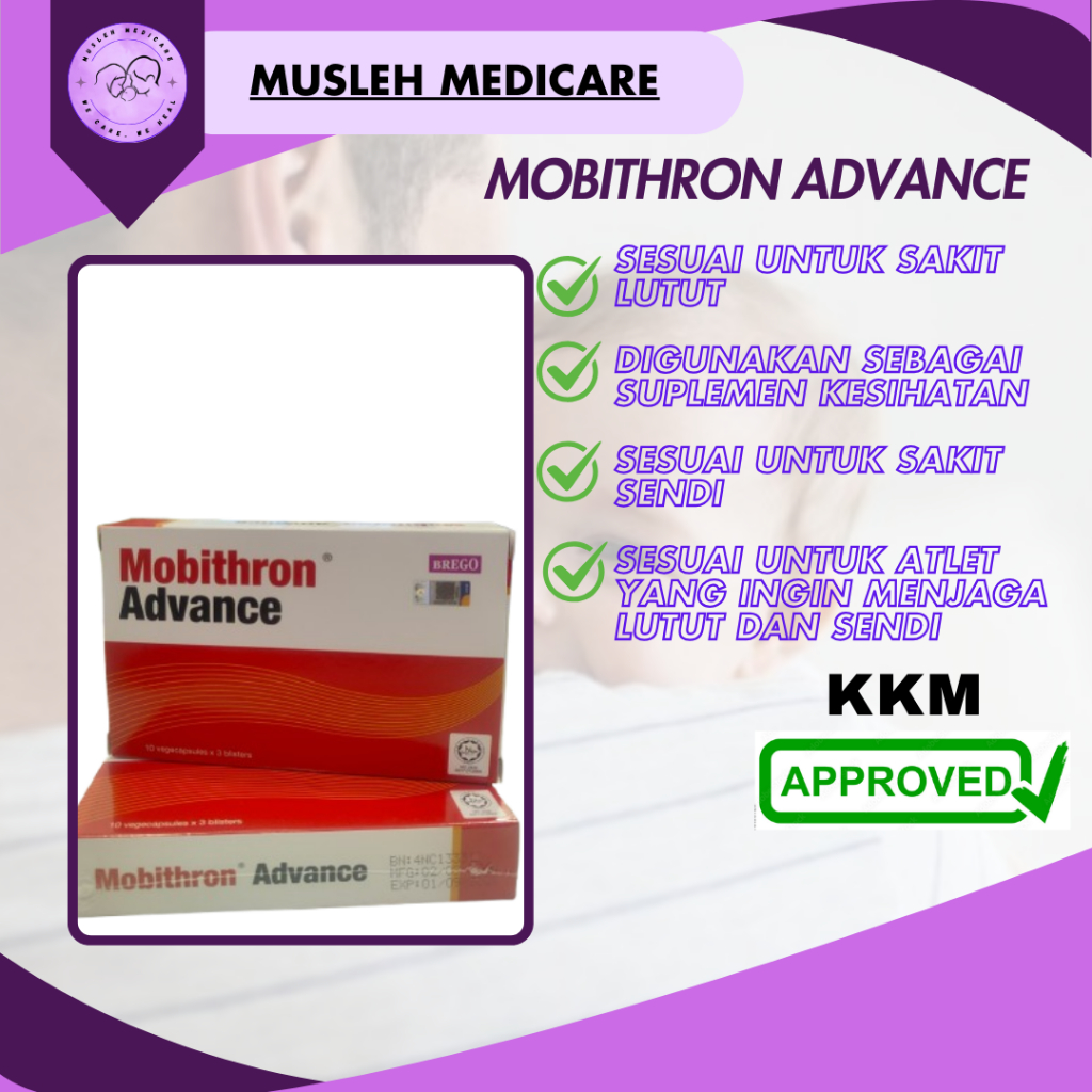 MOBITHRON ADVANCE BREGO (30 CAPSULES) SUPPLEMENT UNTUK SOKONGAN LUTUT ...