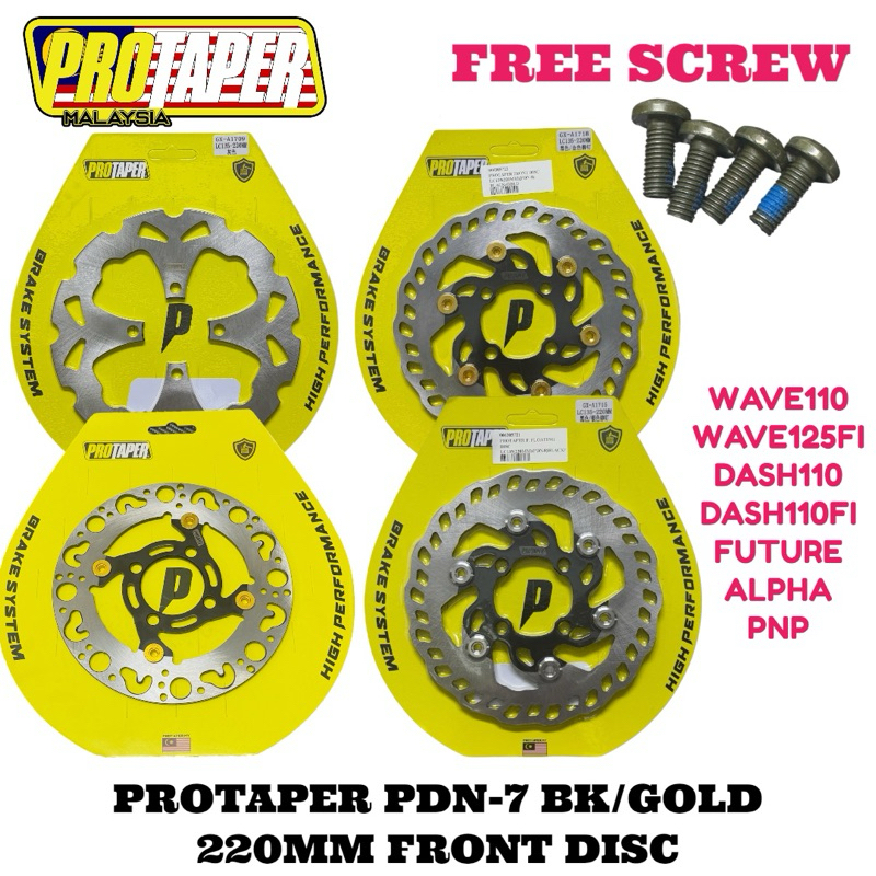 DISC PLATE 220MM PROTAPER WAVE125FI/110/DASH/FUTURE FREE SCREW | Shopee ...