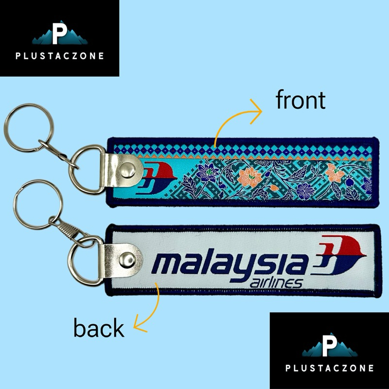 Keychain Woven Flight malaysia airlines batik biru merah| Keychain ...