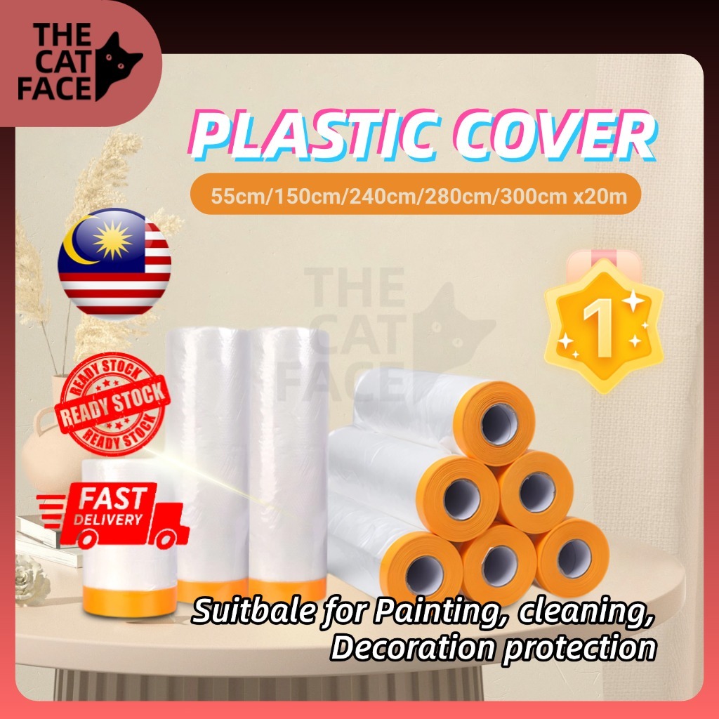 COD Masking Film with Tape 55/110/180/280cm Painting Protection ...