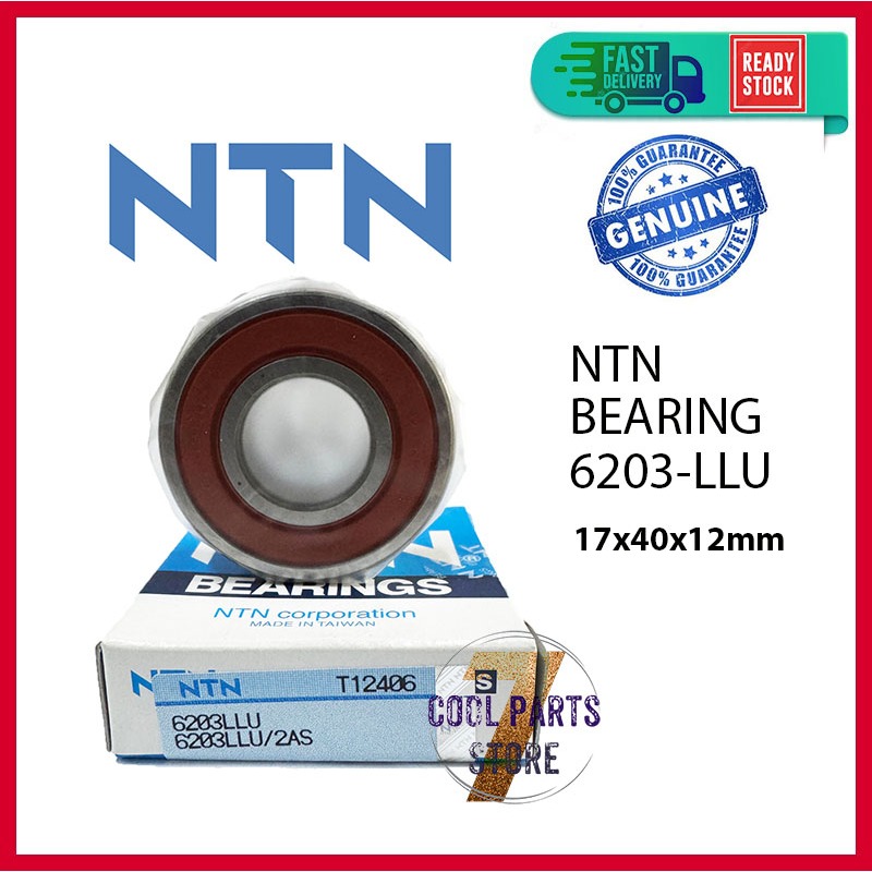 6203 LLU NTN Bearing 6203-LLU (17 X 40 X 12mm) - 100% ORIGINAL | Shopee ...
