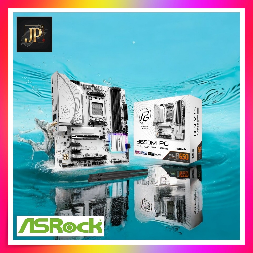 ASRock B650M PG Riptide WiFi White AMD Ryzen 7000 Series CPU AM5 ...