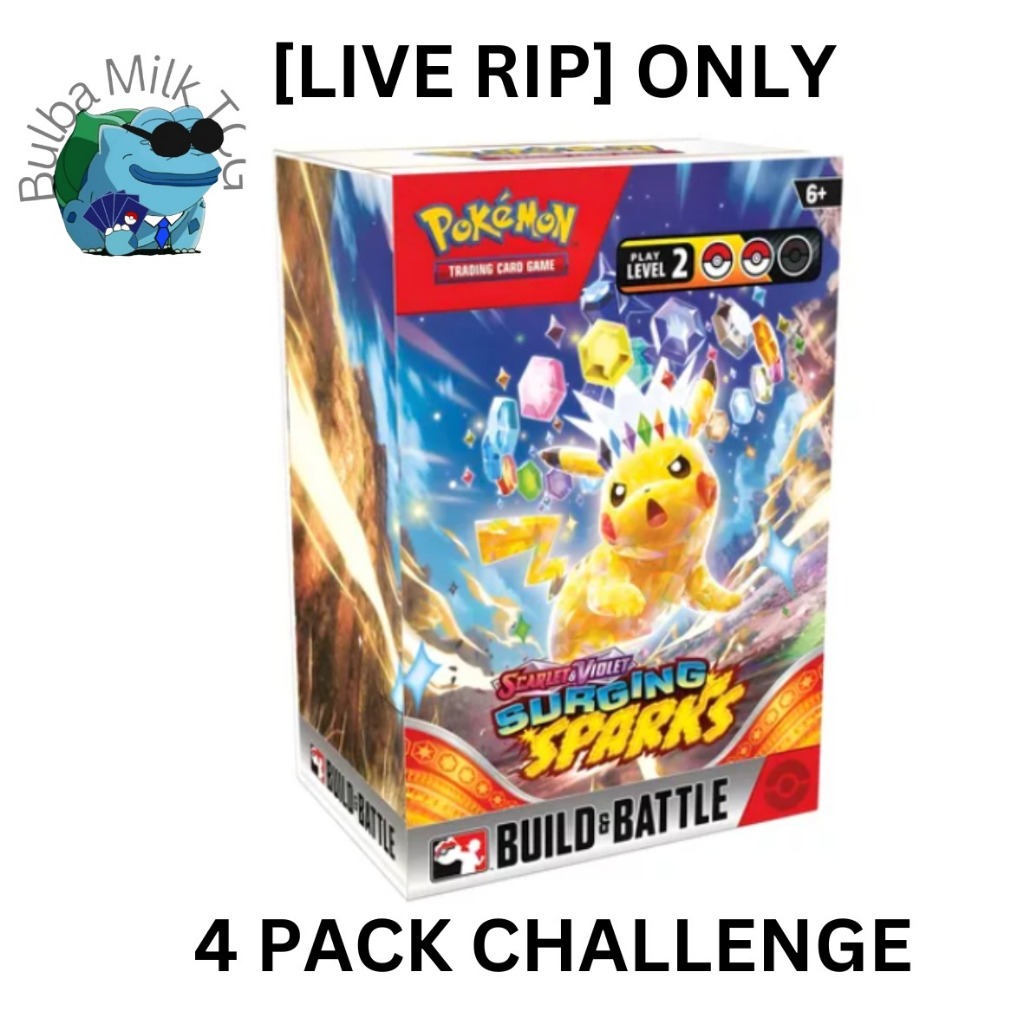 (LIVE RIP) SURGING SPARK (SV8) Build and Battle Deck 4 PACK Lucky Draw ...