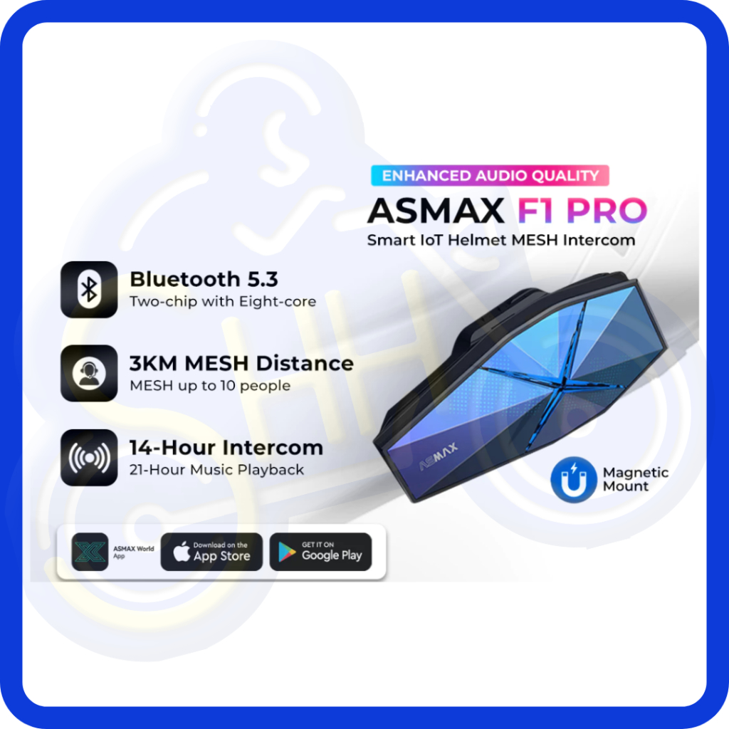 ASMAX Mesh Intercom model F1 pro Z1 plus S2 helmet bluetooth set ...