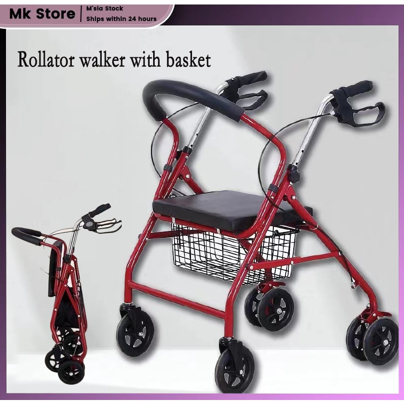 Roller walker Adult wheelchair trolley Shopping shopping folding ...