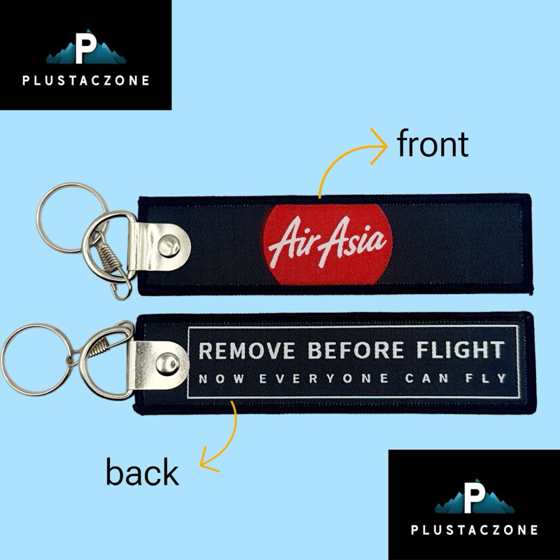 Keychain Woven flight airlines remove before flight black | Keychain ...