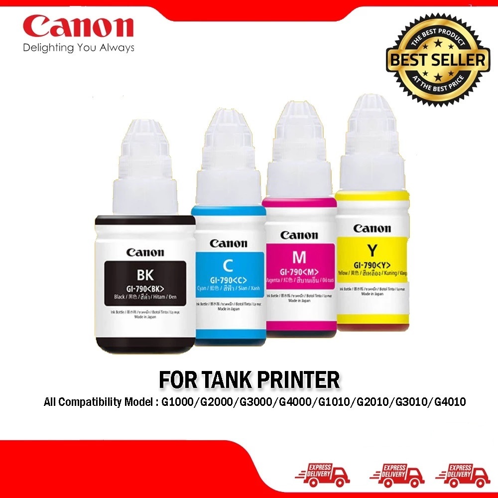 Genuine Canon GI-790 Ink for G1000, G2000, G3000, G4000, G1010, G2010 ...