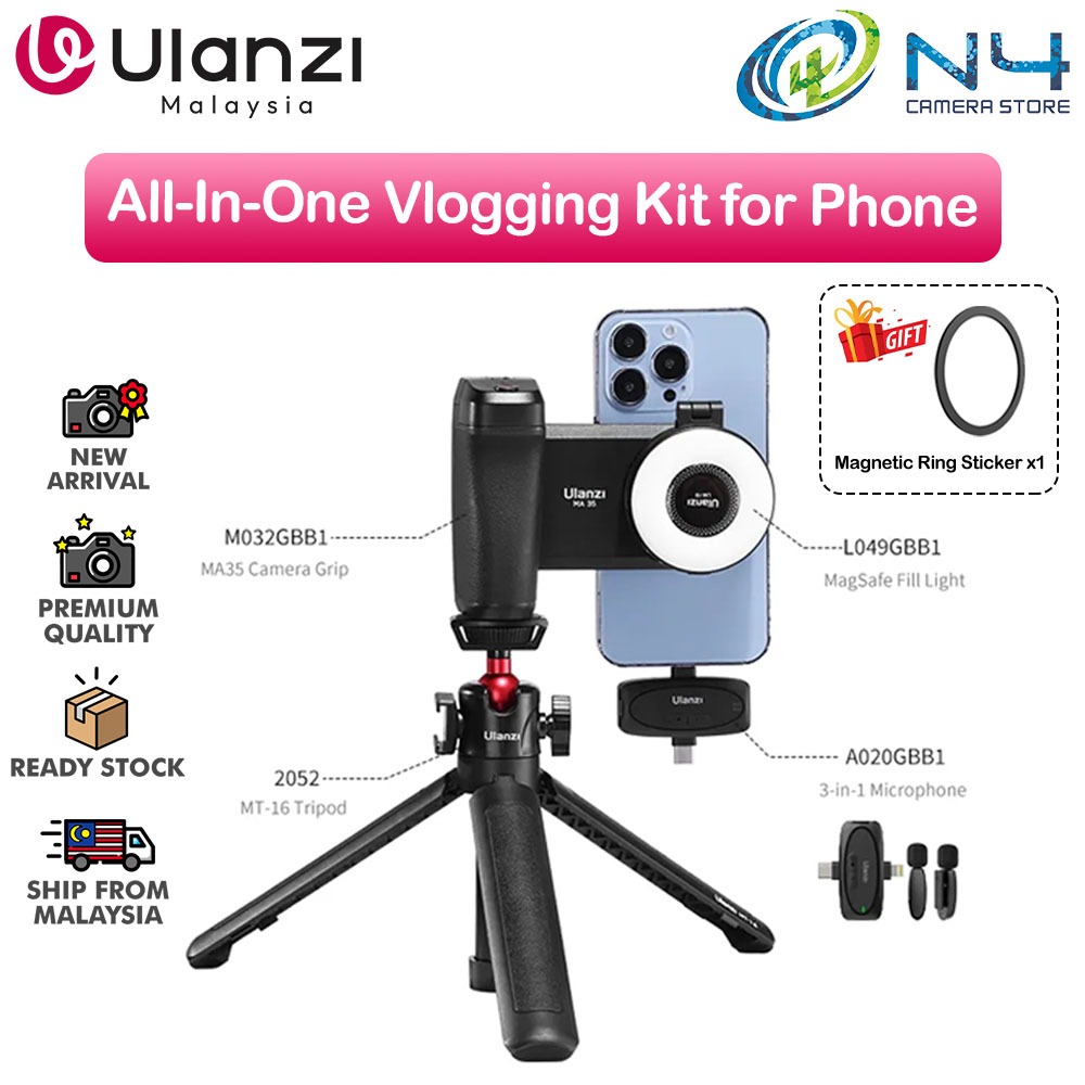 Ulanzi MA35 Bluetooth Smartphone Camera Shutter and Grip M032GBB1