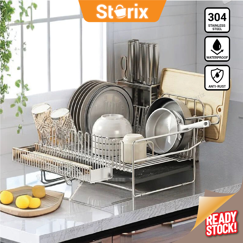 Storix 304 Stainless Steel Sink Drainer Dish Drying Rack Dish Drainer ...