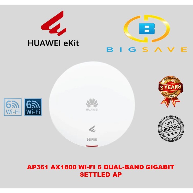 HUAWEI EKIT AP361 AX1800 WI-FI 6 DUAL-BAND GIGABIT SETTLED ACCESS POINT ...