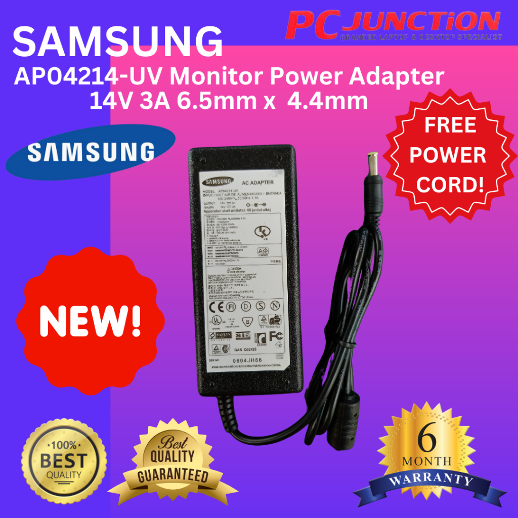 Samsung AP04214-UV Monitor Power Adapter 14V 3A 6.5mm x 4.4mm | Shopee ...