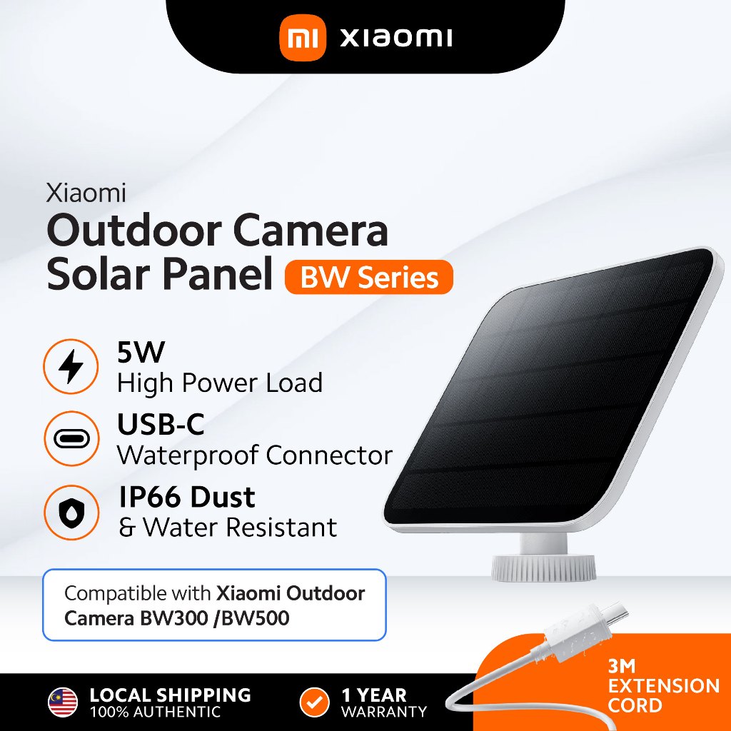Xiaomi Outdoor Camera Solar Panel (BW Series) | Compatible cameras ...