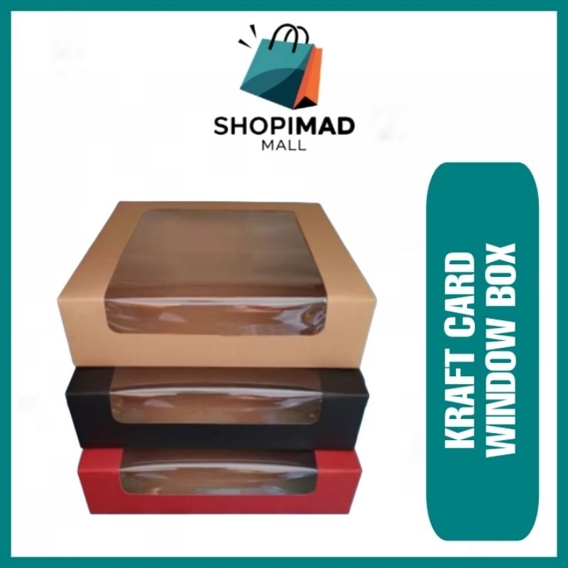 KRAFT CARD WINDOW BOX | KOTAK BROWNIES TALAM | KOTAK KEK WINDOW ...